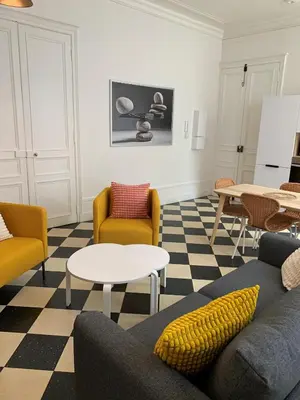 Coin salon dans l'établissement Appartement #2 cœur de ville