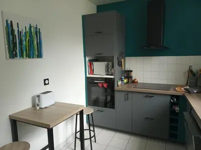 Cuisine ou kitchenette dans l'établissement Grand Pied à Terre in Blois for 2 to 6 travellers