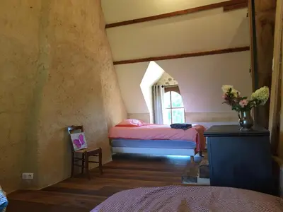 Un ou plusieurs lits dans un hébergement de l'établissement Country-side house close to loire-valley castles