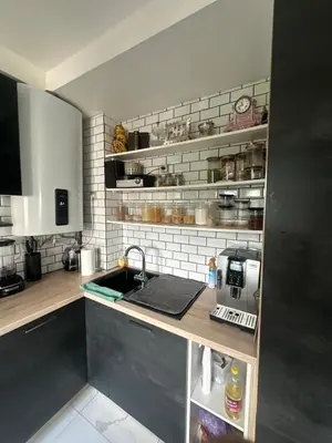 Cuisine ou kitchenette dans l'établissement Centre ville