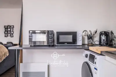 Cuisine ou kitchenette dans l'établissement Proche Tram & Centre Idéal Duo et ou Pro