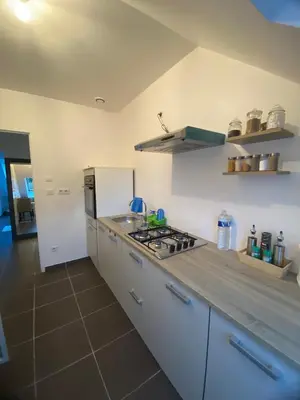 Cuisine ou kitchenette dans l'établissement Appartement proche de l'entrée des 24h