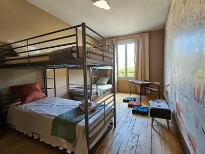Un ou plusieurs lits dans un hébergement de l'établissement Gîte La Grange - 14 personnes Zoo de Beauval et Châteaux
