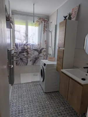Salle de bains dans l'établissement GITE cosy et tout équipé - 5 min du zoo et proche des châteaux