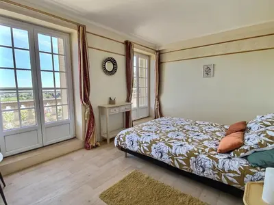 Un ou plusieurs lits dans un hébergement de l'établissement Villa, vue panoramique Loire Blois