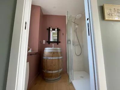 Salle de bains dans l'établissement Le gîte de Pierrot