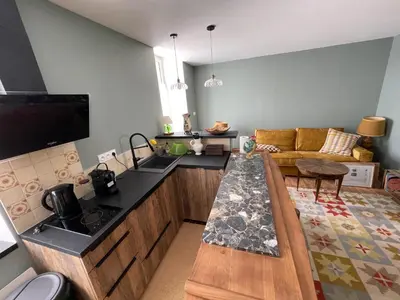 Cuisine ou kitchenette dans l'établissement Le gîte de Pierrot