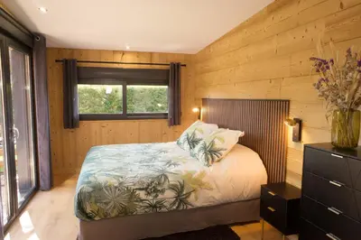 Un ou plusieurs lits dans un hébergement de l'établissement Cottage Umbra Néa