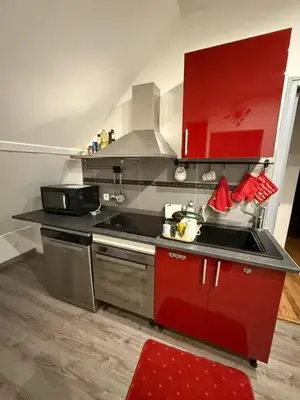 Cuisine ou kitchenette dans l'établissement Appartement confortable avec piscine à Cour-Cheverny