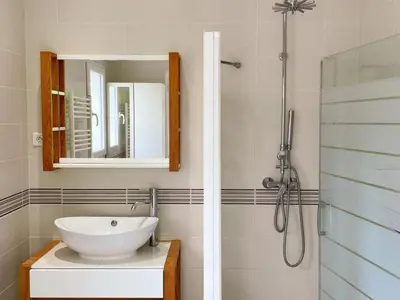 Salle de bains dans l'établissement Charmant gîte à Chailles près de Blois avec jardin et WIFI - FR-1-491-468