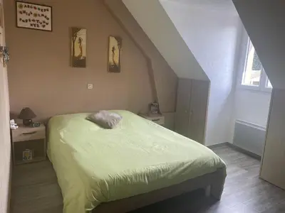 Un ou plusieurs lits dans un hébergement de l'établissement Maison de Martine & Stéphane