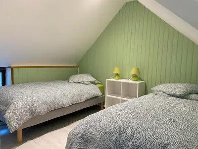 Un ou plusieurs lits dans un hébergement de l'établissement Domaine de la Closerie Champêtre - Gîte 1 chambre 1-2 personnes