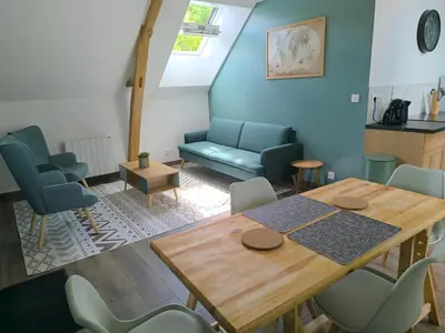 Coin salon dans l'établissement Gîtes les Bon' aparte