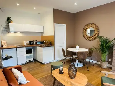 Cuisine ou kitchenette dans l'établissement La Suite Saint-Martin