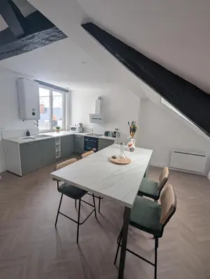 Cuisine ou kitchenette dans l'établissement Sirius 3 - Superbe appartement centre ville pour 4 Personnes