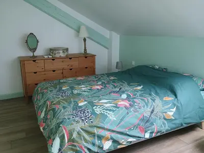 Un ou plusieurs lits dans un hébergement de l'établissement Appartement de charme à Amboise face à la Loire