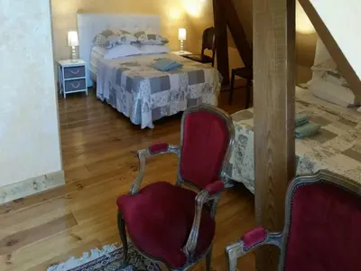 Un ou plusieurs lits dans un hébergement de l'établissement Chambres D'hôtes du Plessis