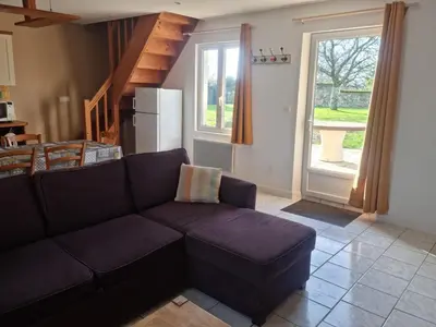Coin salon dans l'établissement Gite 2min de Saumur