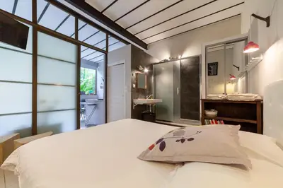 Un ou plusieurs lits dans un hébergement de l'établissement L'Atelier K - Lofts à louer à Blois - Chambord