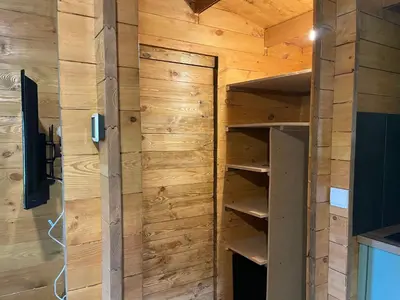 Salle de bains dans l'établissement Chalet dans les bois