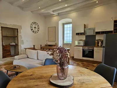 Cuisine ou kitchenette dans l'établissement Cottage de la Plante