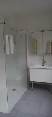 Salle de bains dans l'établissement Au coeur des vignes