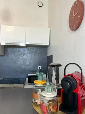 Cuisine ou kitchenette dans l'établissement L'Oasis - Halles Châtellerault