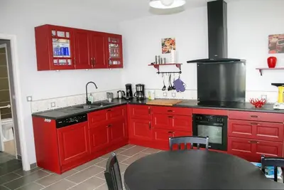 Cuisine ou kitchenette dans l'établissement Gite de Bourgneuf