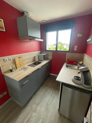 Cuisine ou kitchenette dans l'établissement La case à Jean-Lou
