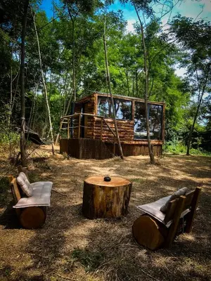 Jardin de l'établissement Insolite Le Coin du Bûcheron