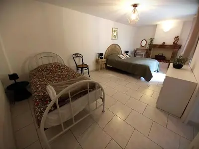 Coin salon dans l'établissement Maison de campagne Sud Touraine 37