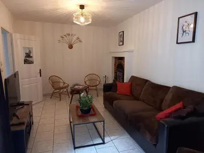 Coin salon dans l'établissement Maison de campagne Sud Touraine 37