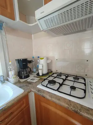 Cuisine ou kitchenette dans l'établissement Mobil home Le Duo Tranquille