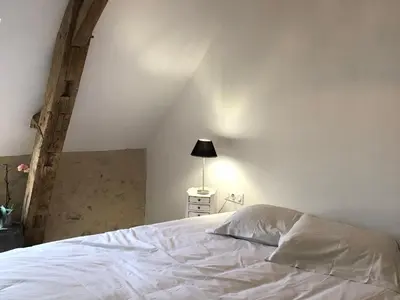 Un ou plusieurs lits dans un hébergement de l'établissement Maison d'hôtes familiale près de La Flèche, animaux acceptés - FR-1-410-476
