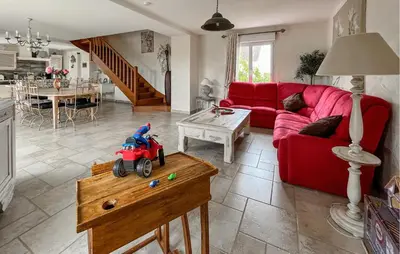 Coin salon dans l'établissement Gite Avec Piscine Et Jacuzzi