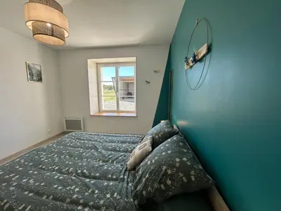 Un ou plusieurs lits dans un hébergement de l'établissement Gîte Confortable pour 4 Pers. à Villentrois, Idéal Découverte du Berry - FR-1-591-755