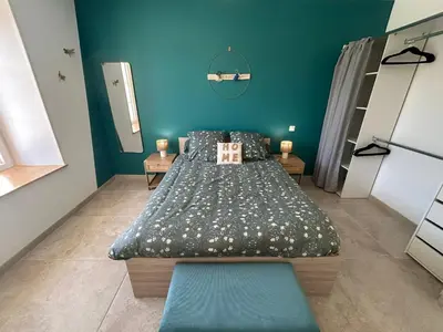 Un ou plusieurs lits dans un hébergement de l'établissement Gîte Confortable pour 4 Pers. à Villentrois, Idéal Découverte du Berry - FR-1-591-755