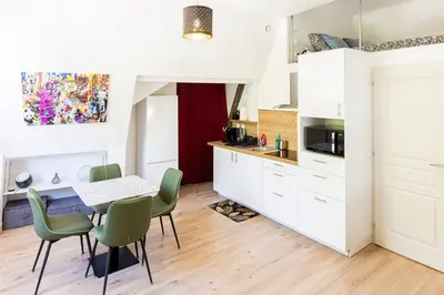 Cuisine ou kitchenette dans l'établissement Mirabeau Sous Les Toits 2 - Tours