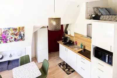 Cuisine ou kitchenette dans l'établissement Mirabeau Sous Les Toits 2 - Tours