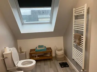 Salle de bains dans l'établissement Maison récente à 15 minutes du circuit des 24 heures du Mans