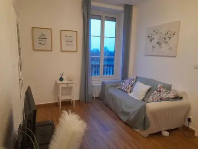 Un ou plusieurs lits dans un hébergement de l'établissement Chez Delphine et Bob -Ancienne Maison de Tanneurs