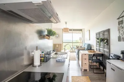 Cuisine ou kitchenette dans l'établissement Le Chaumont - Appt 4 personnes