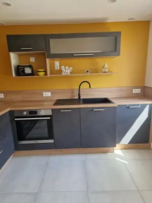 Cuisine ou kitchenette dans l'établissement MAISON à la CAMPAGNE