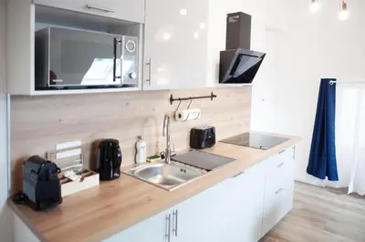 Cuisine ou kitchenette dans l'établissement Logement Cosy au cœur de Blois