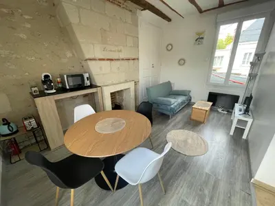 Coin salon dans l'établissement Le Nid du Rempart Charmant Appt 2p TOURS centre