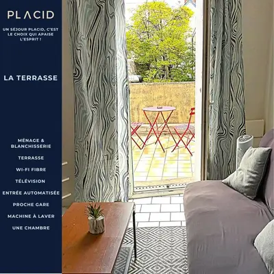Plan de l'établissement La Terrasse, T2 proche gare, Wifi, tv HD, grande terrasse