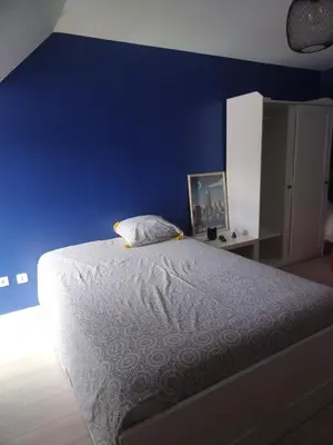 Un ou plusieurs lits dans un hébergement de l'établissement Maison tourangelle en pierre