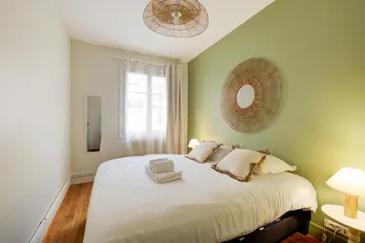Un ou plusieurs lits dans un hébergement de l'établissement Appartement hyper centre - 6V - 2 Chambres - Wifi