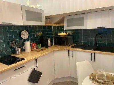 Cuisine ou kitchenette dans l'établissement Halte Romantique