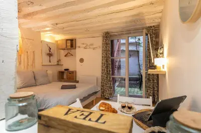 Un ou plusieurs lits dans un hébergement de l'établissement Blois hypercentre, calme, charme avec terrasse